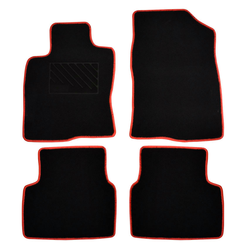 Μοκέτα Clan μαύρη με κόκκινο ρέλι για Honda Civic (X) 4τμχ