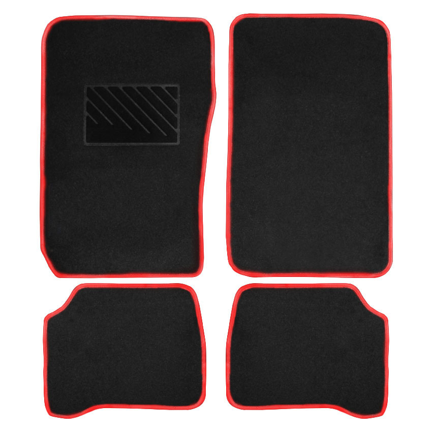 Μοκέτα Clan σταχτί με κόκκινο ρέλι για Mazda 323 (BG) 4τμχ