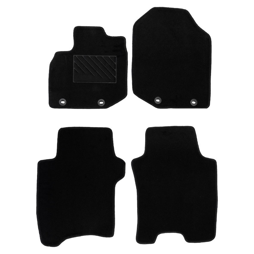 Πατάκια δαπέδου μοκέτας Clan μαύρα για Honda Jazz II (GE) 4τμχ