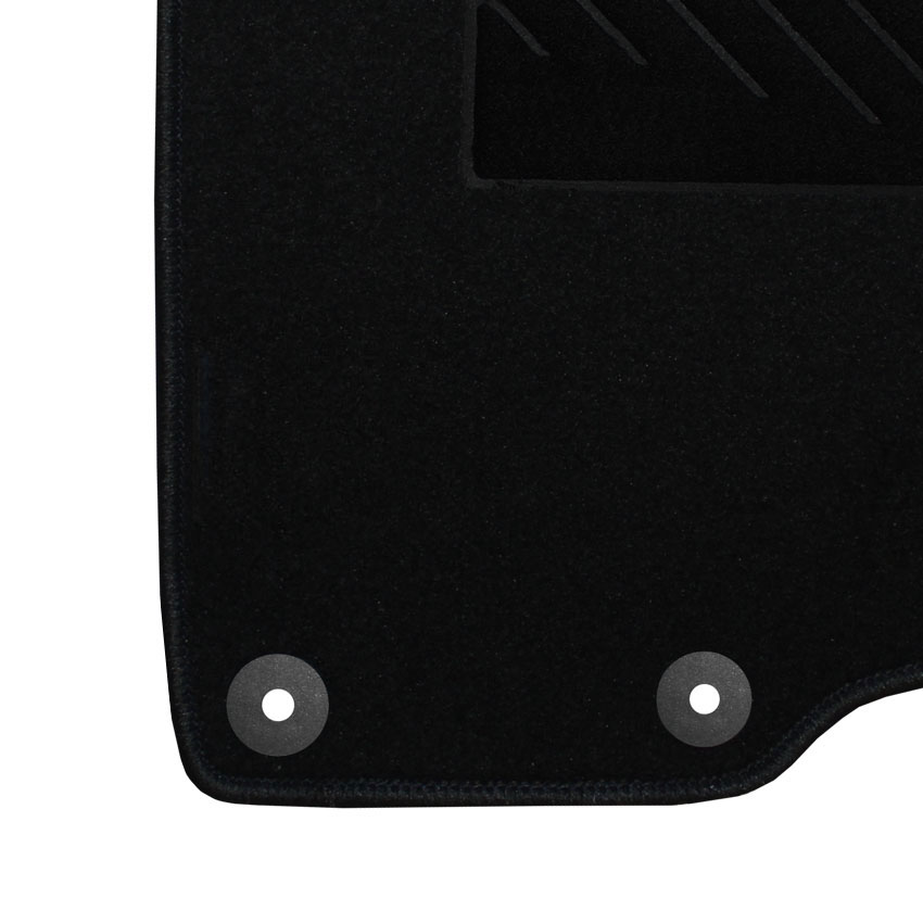 Μοκέτα Velgum μαύρη για Peugeot 207 με στρογγυλά κουμπώματα 4τμχ