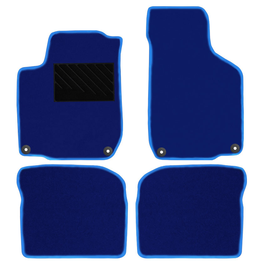 Μοκέτα Clan μπλε για VW Golf IV / Bora / New Beetle με στρογγυλά κουμπώματα 4τμχ