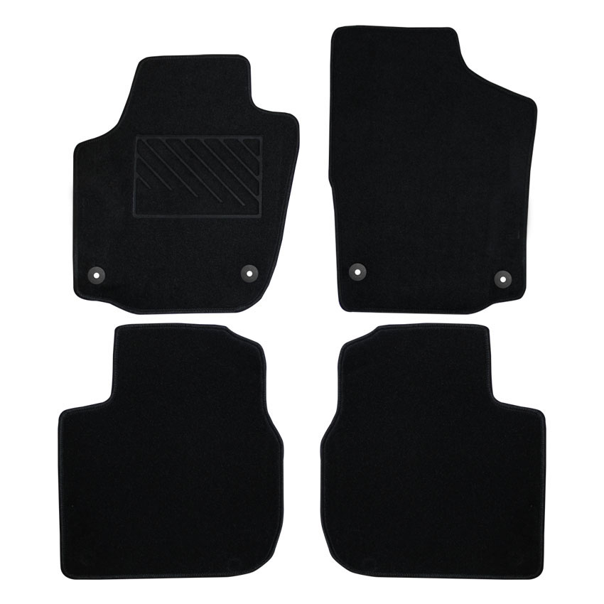 Μοκέτα Clan μαύρη για Seat Toledo IV με στρογγυλά κουμπώματα