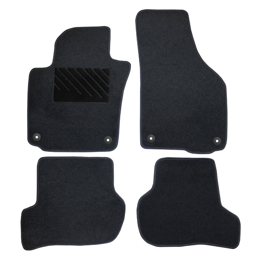 Μοκέτα Clan σταχτί για VW Golf (V/VI) / Golf Plus / Jetta / EOS / Scirocco με στρογγυλά κουμπώματα 4τμχ