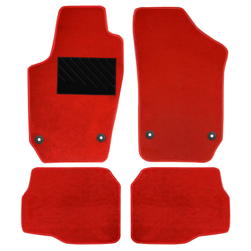 Πατάκια δαπέδου μοκέτας Clan κόκκινα για VW Polo IV / Fox 4τμχ