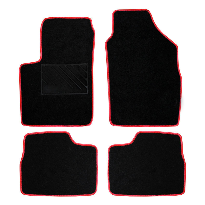 Πατάκια δαπέδου μοκέτας Clan μαύρα για Fiat 500 4τμχ