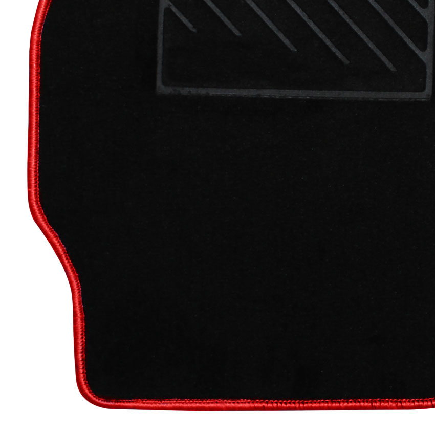 Μοκέτα Clan μαύρη με κόκκινο ρέλι για Fiat Punto (188) 4τμχ
