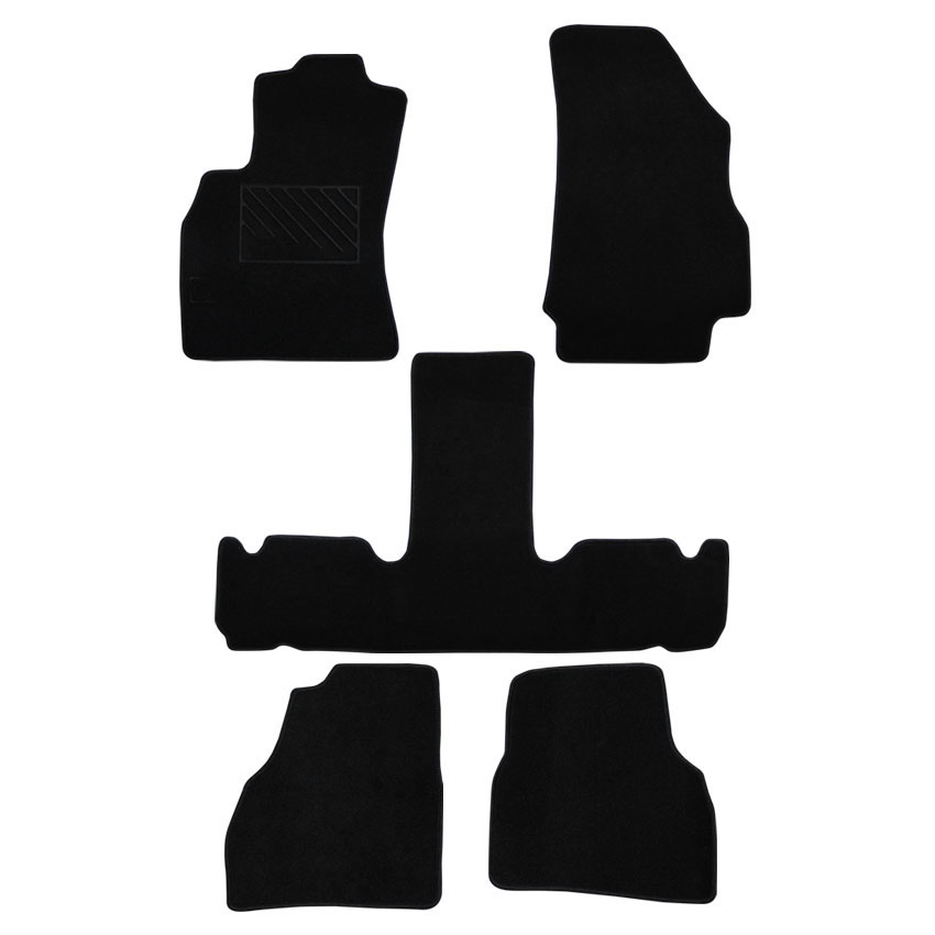 Πατάκια δαπέδου μοκέτας Clan μαύρα για Fiat Doblo (II) 5τμχ