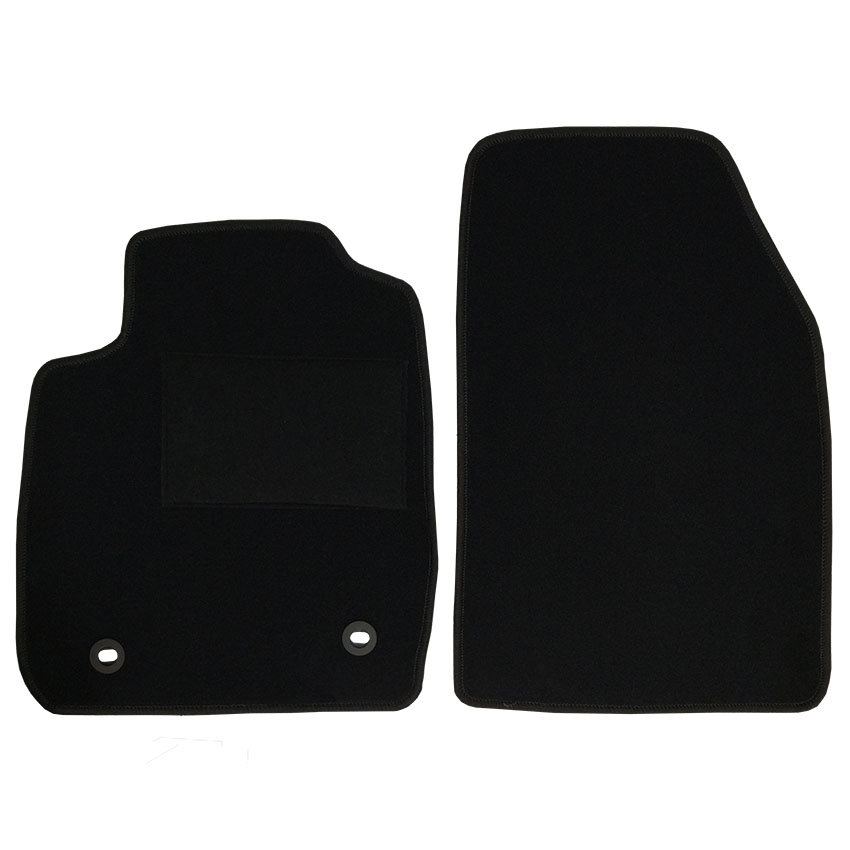 Πατάκια δαπέδου μοκέτας Clan μαύρα για Ford Fiesta (VI) 2τμχ