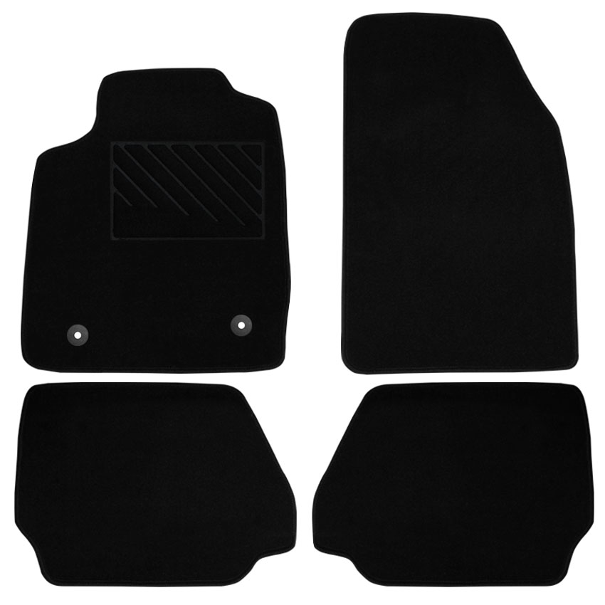 Πατάκια δαπέδου μοκέτας Clan μαύρα για Ford Fiesta (VI) 4τμχ