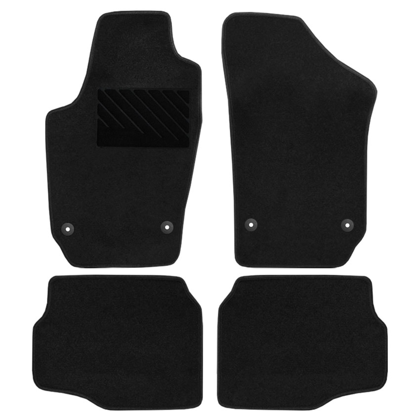 Μοκέτα Clan σταχτί για VW Polo IV / Fox με στρογγυλά κουμπώματα 4τμχ