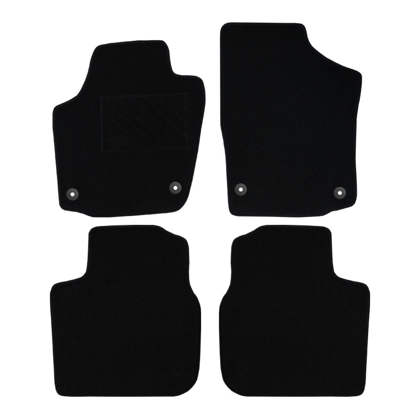 Μοκέτα Clan μαύρη για Seat Toledo IV / Skoda Rapid με κουμπώματα