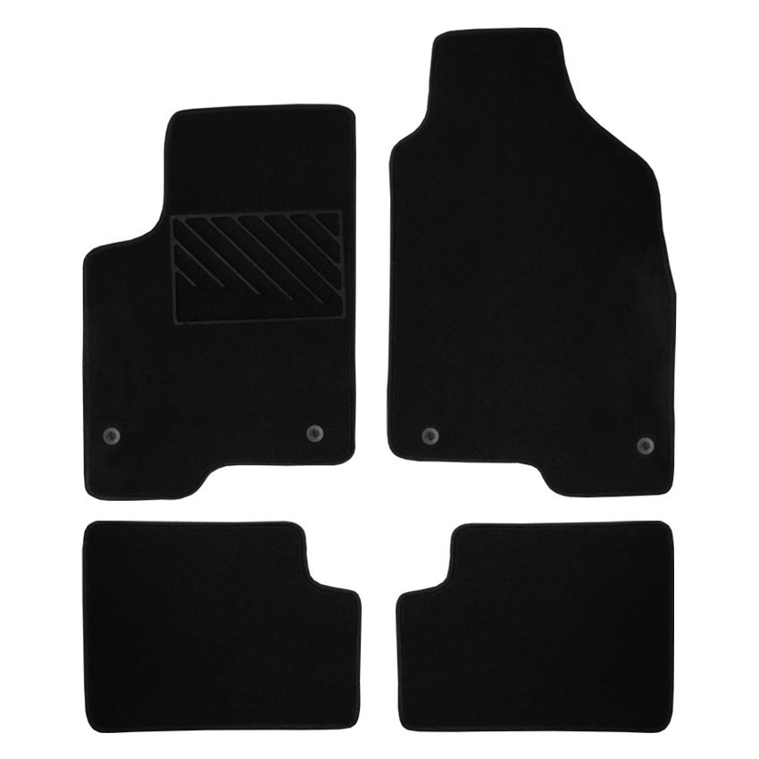 Πατάκια δαπέδου μοκέτας Clan μαύρα για Fiat Panda (III) 4τμχ