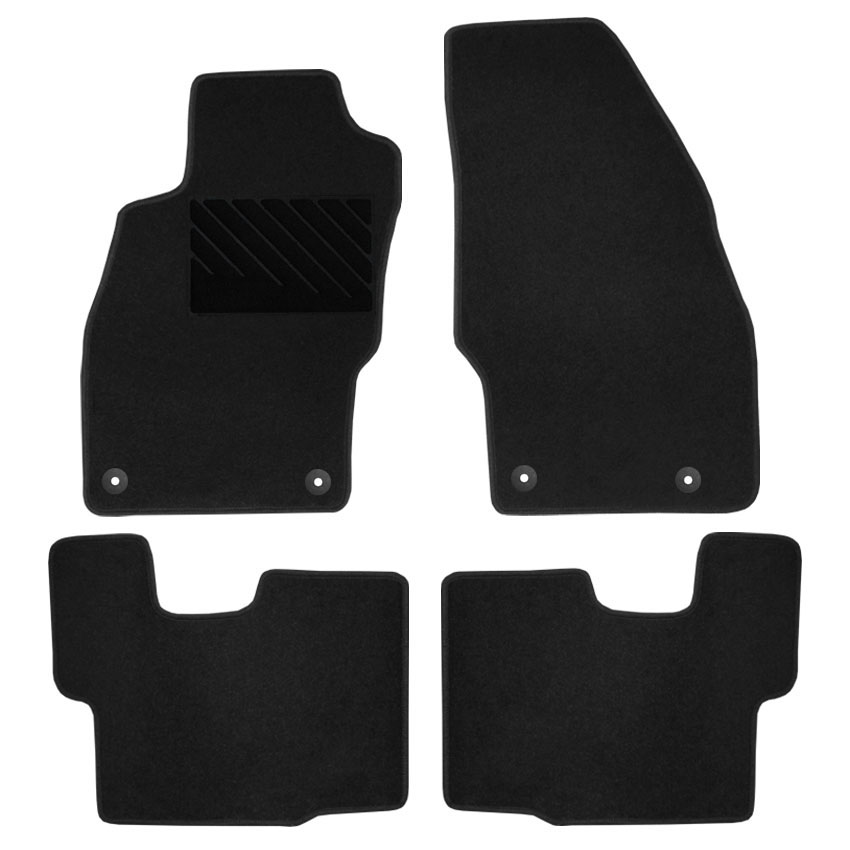 Μοκέτα Clan σταχτί για Opel Corsa D/E με στρογγυλά κουμπώματα 4τμχ