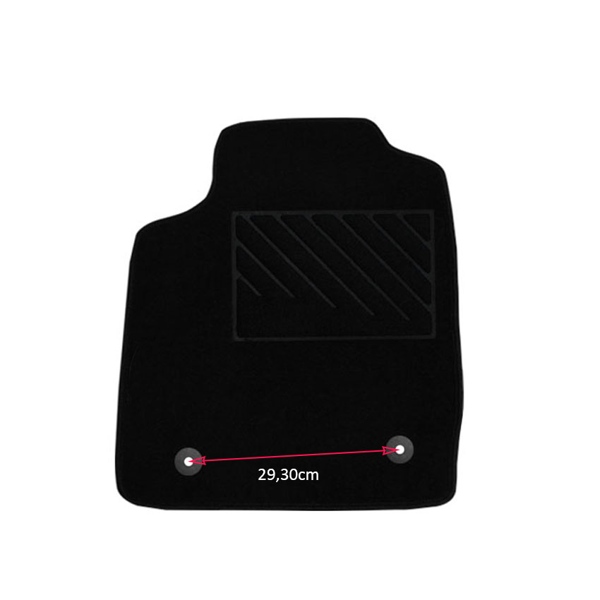 Πατάκια δαπέδου μοκέτας Clan μαύρα για Ford Fiesta (VI) 4τμχ