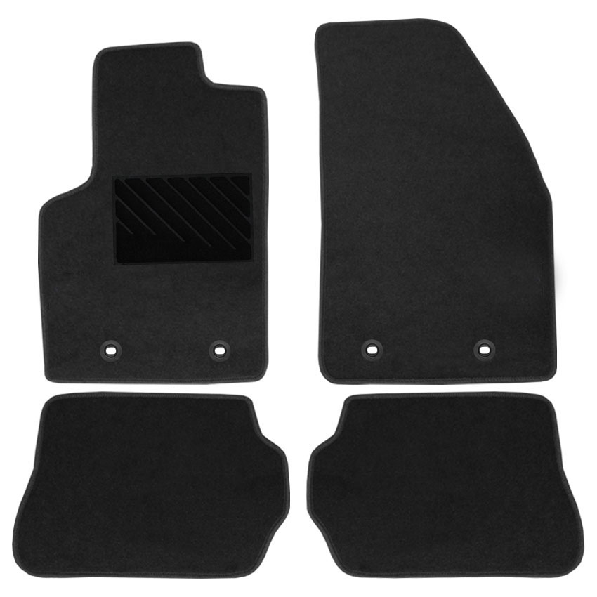 Μοκέτα Clan σταχτί για Ford Fiesta V / Fusion με οβάλ κουμπώματα 4τμχ