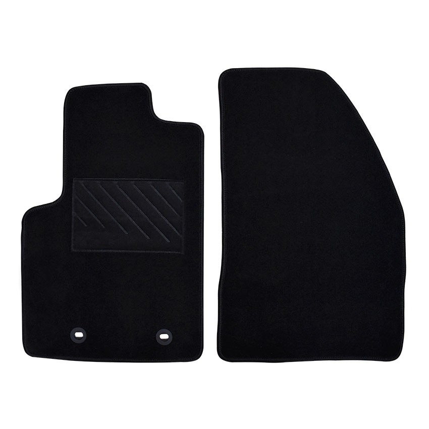 Πατάκια δαπέδου μοκέτας Tuft μαύρα για Ford Fiesta V 2τμχ