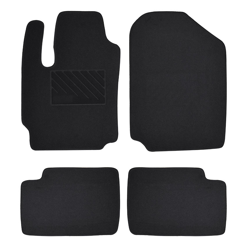 Πατάκια δαπέδου μοκέτας Clan μαύρα για Daihatsu Sirion (M300) 4τμχ