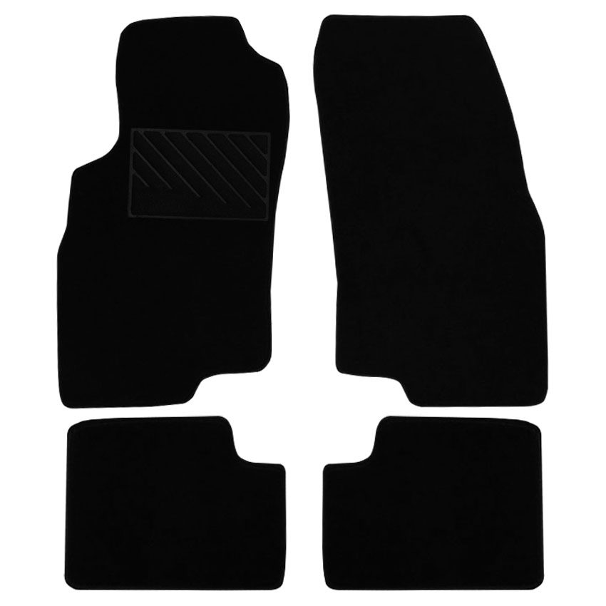 Πατάκια δαπέδου μοκέτας Clan μαύρα για Fiat Grande Punto 4τμχ