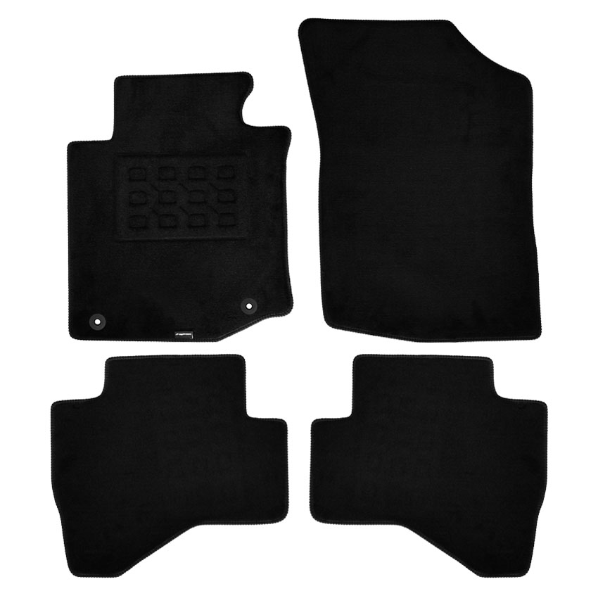 Πατάκια δαπέδου μοκέτας Superior μαύρα για Citroen C1 I (Facelift) με clips σταθεροποίησης