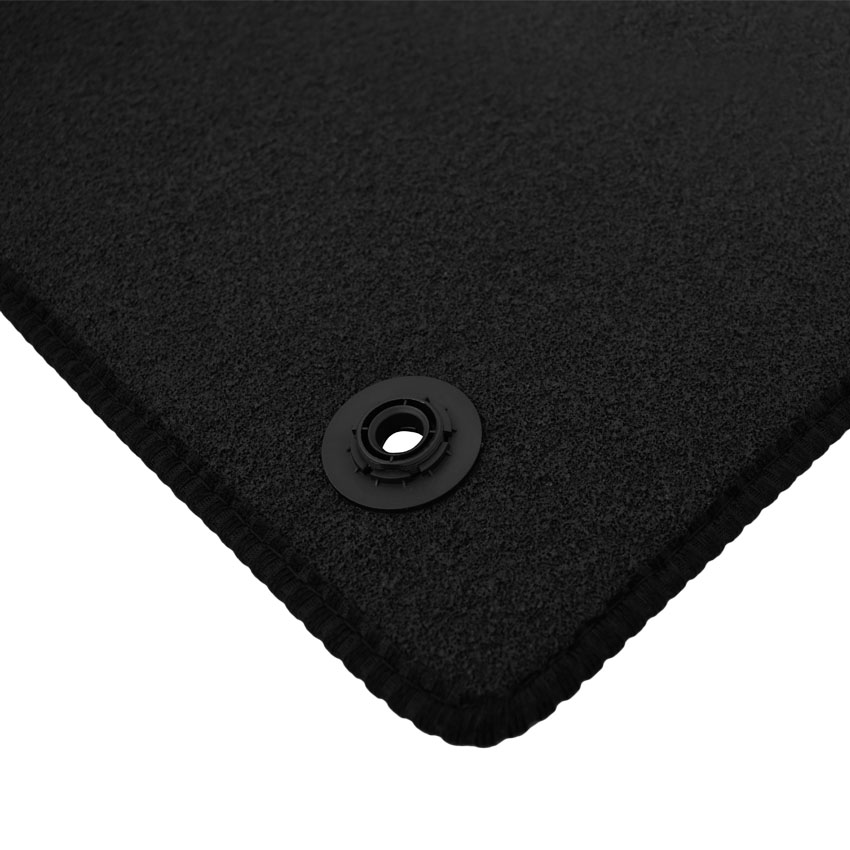 Πατάκια δαπέδου μοκέτας Superior μαύρα για Citroen C1 I (Facelift) με clips σταθεροποίησης