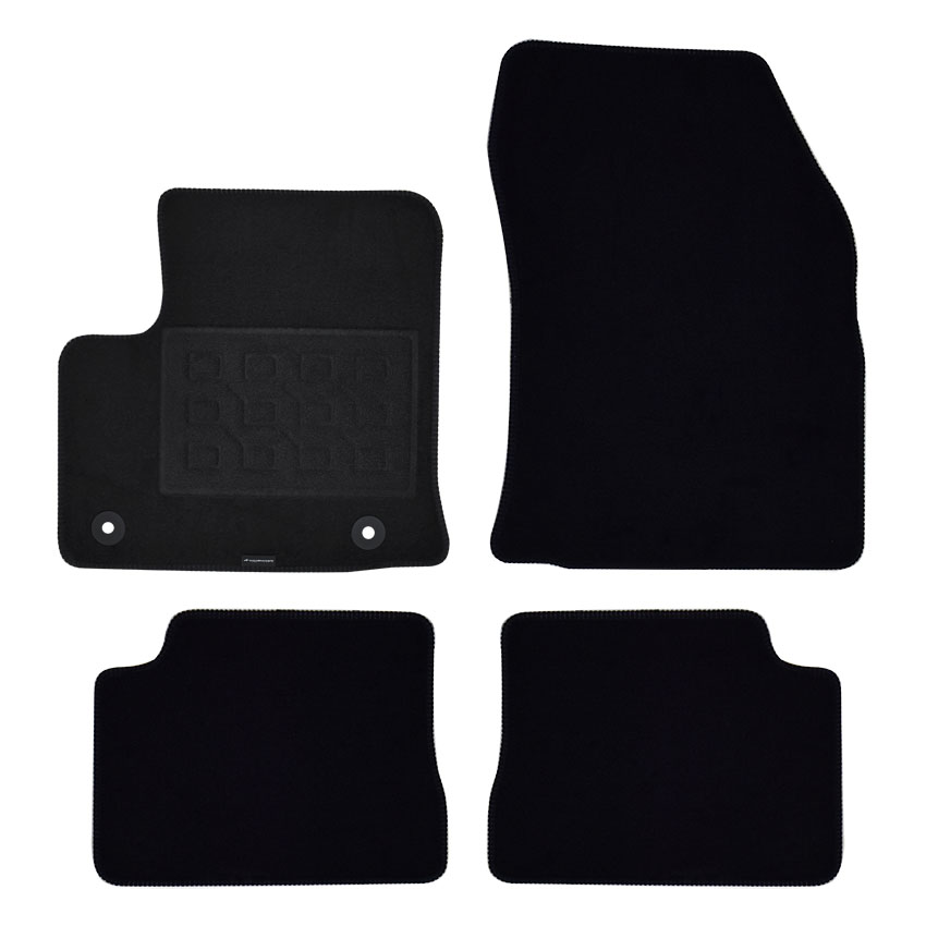 Πατάκια δαπέδου μοκέτας Superior μαύρα για Opel Corsa F Electric / Peugeot 208 Electric / Citroen DS3 Crossback E-Tense 4τμχ