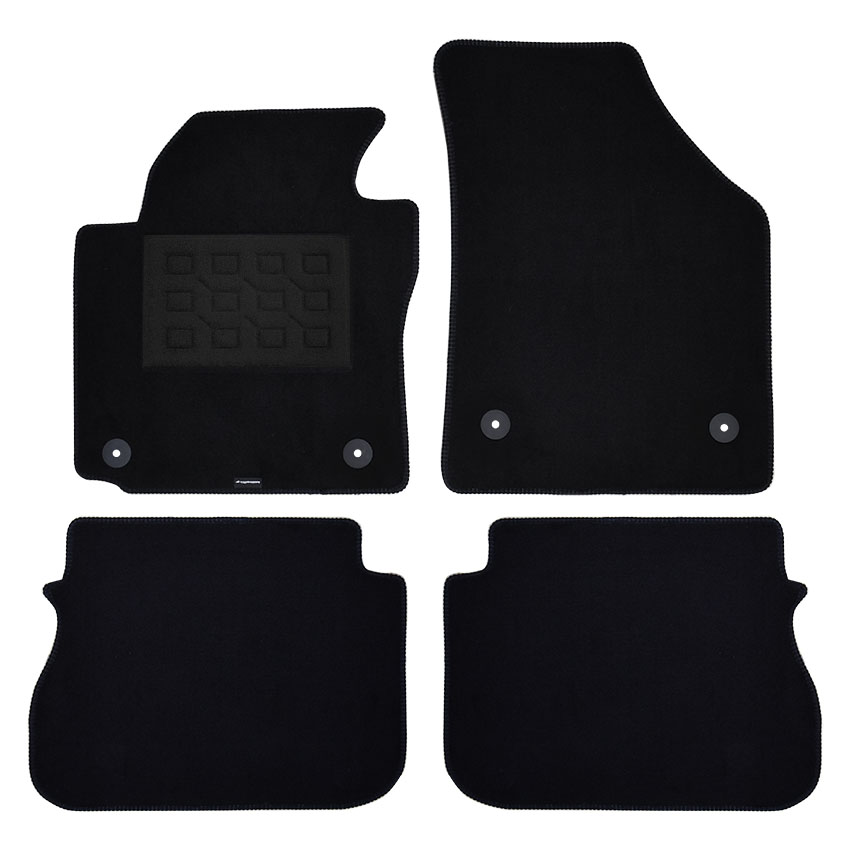 Πατάκια δαπέδου μοκέτας Superior μαύρα για Volkswagen Caddy III (2nd facelift) 4τμχ