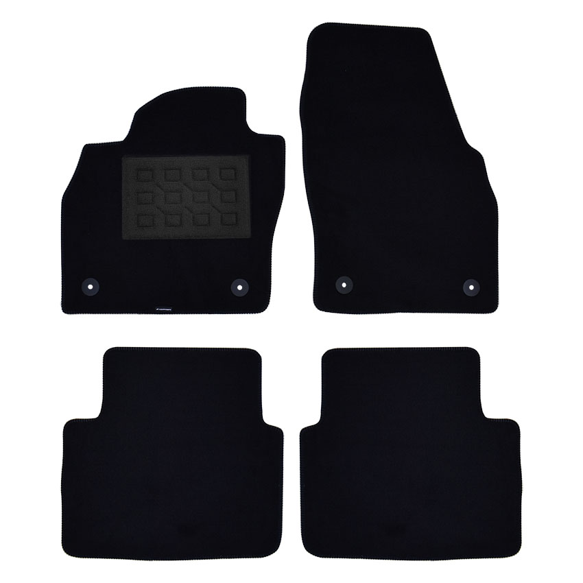 Πατάκια δαπέδου μοκέτας Superior μαύρα για Skoda Scala 4τμχ