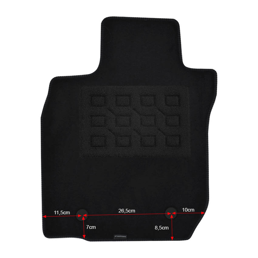 Πατάκια δαπέδου μοκέτας Superior μαύρα για Dacia Duster (I) 4τμχ