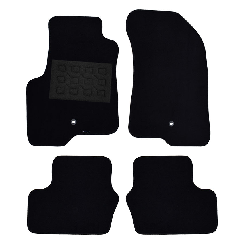 Πατάκια δαπέδου μοκέτας Superior μαύρα για Jeep Compass I (MK49) 4τμχ