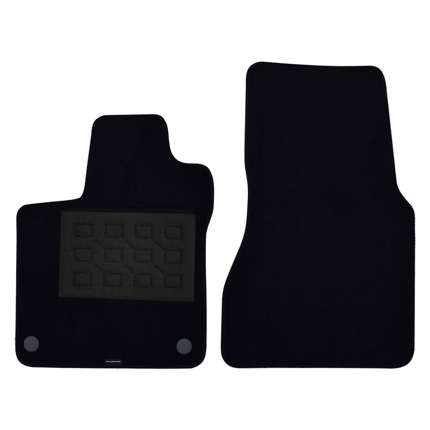 Πατάκια δαπέδου μοκέτας Superior μαύρα για Smart Fortwo (453) 2τμχ
