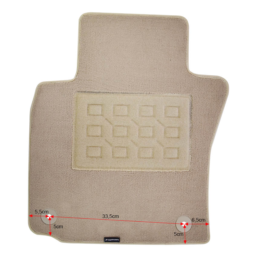 Πατάκια δαπέδου μοκέτας Superior μπεζ για Volkswagen Golf (V/VI) / Jetta (V) / Skoda Octavia 5 (II) 4τμχ
