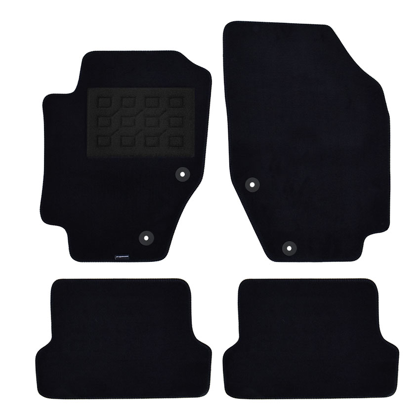 Πατάκια δαπέδου μοκέτας Superior μαύρα για Peugeot 307 CC 4τμχ