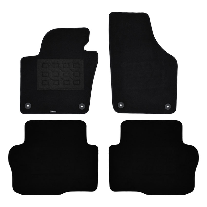 Πατάκια δαπέδου μοκέτας Superior μαύρα για Volkswagen Sharan II (5 θέσεων) 4τμχ