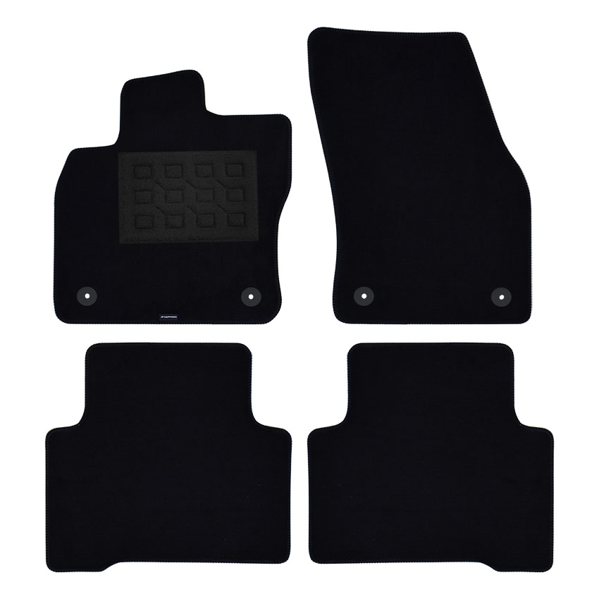 Πατάκια δαπέδου μοκέτας Superior μαύρα για Volkswagen Touran (IΙ) 4τμχ