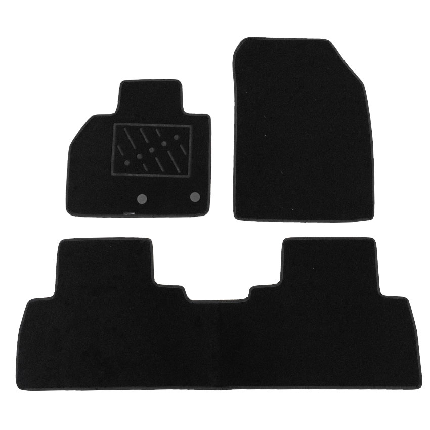 Μοκέτα Standard μαύρη για Renault Scenic III / Grand Scenic III με στρογγυλά κουμπώματα 4τμχ