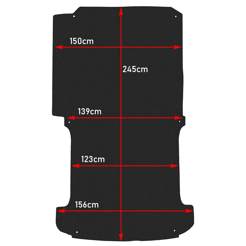 Πατάκι δαπέδου καρότσας πλαστικό VW Transporter T5/T6 (Short)