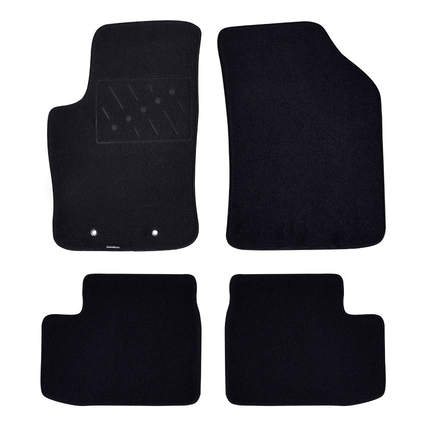Μοκέτα Standard μαύρη για Hyundai i10 (I) με κουμπώματα δαχτυλίδια 4τμχ