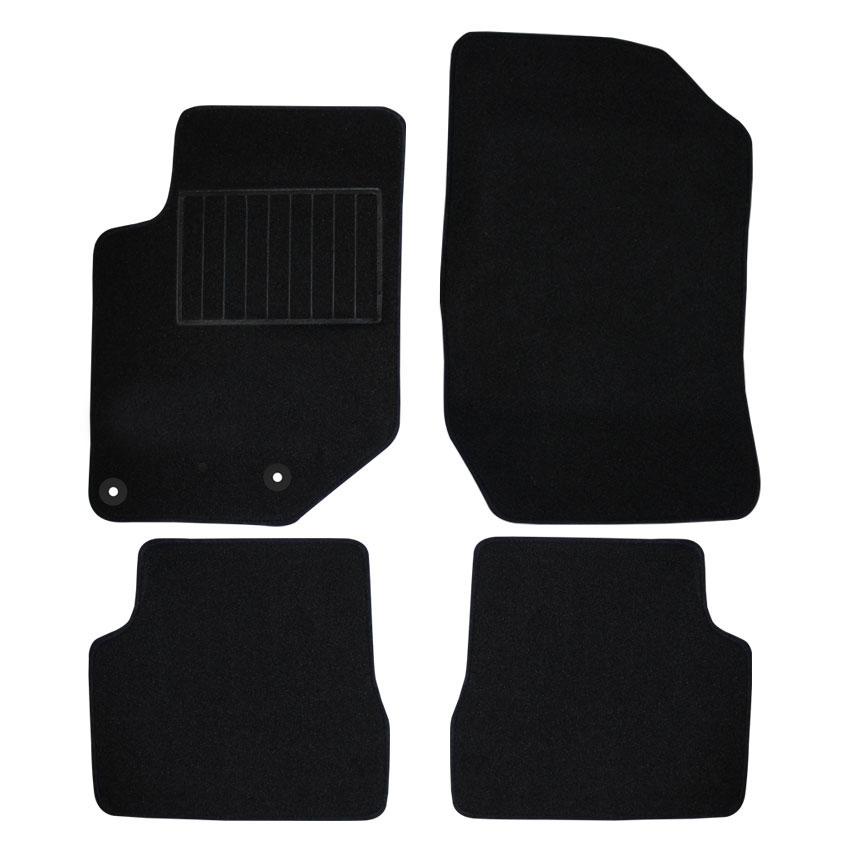 Μοκέτα standard μαύρη για Opel Corsa (F) με στρογγυλά κουμπώματα 4τμχ