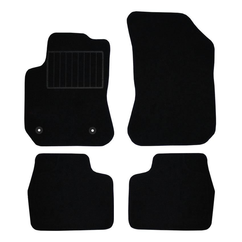 Μοκέτα Standard μαύρη για Citroen C4 Cactus με στρογγυλά κουμπώματα 4τμχ