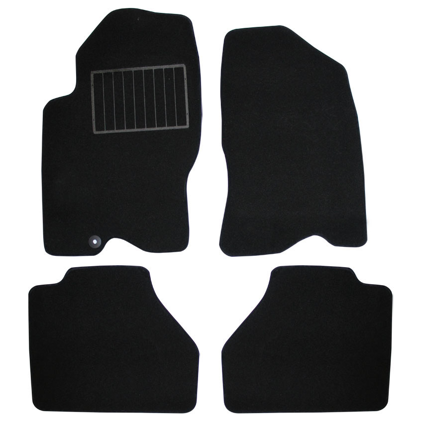 Μοκέτα Standard μαύρη για Nissan Navara D40 (4D) με στρογγυλό κούμπωμα 4τμχ