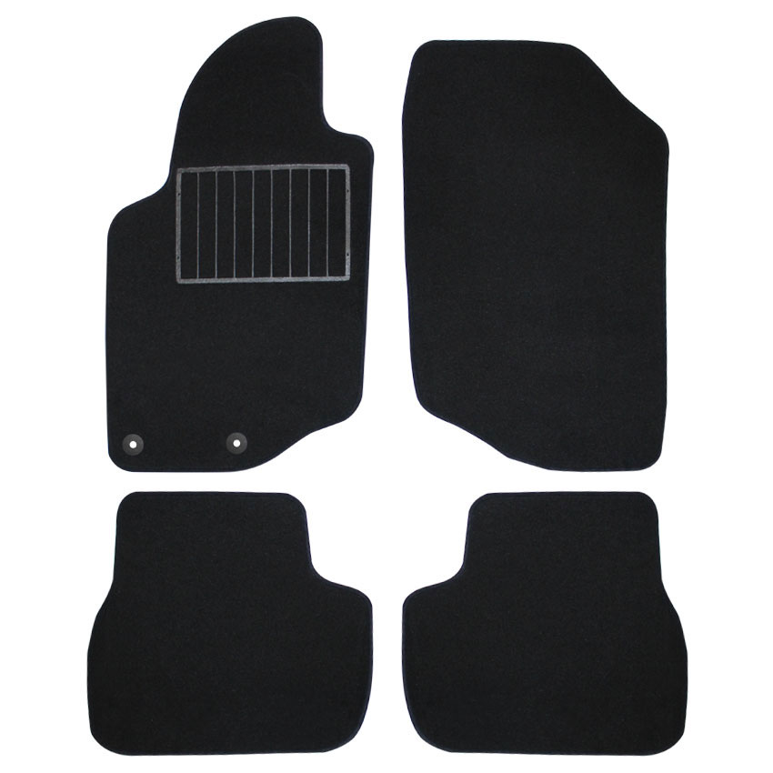 Μοκέτα Standard μαύρη για Peugeot 207 με κουμπώματα