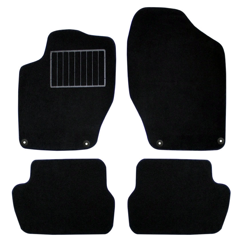 Μοκέτα Standard μαύρη για Peugeot 308 I με κουμπώματα