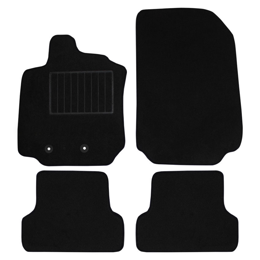 Μοκέτα Standard μαύρη για Renault Clio III με κουμπώματα