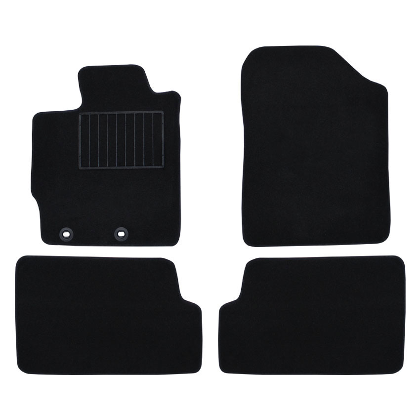 Μοκέτα Standard μαύρη για Toyota Yaris III με οβάλ κουμπώματα 4τμχ