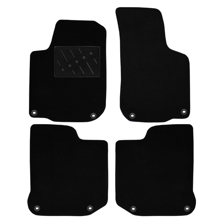 Μοκέτα Standard μαύρη για Skoda Octavia 4 (I) με οβάλ κουμπώματα 4τμχ