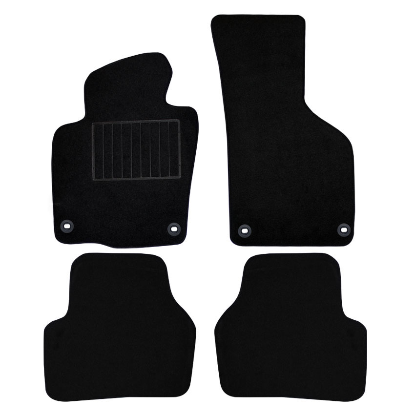 Μοκέτα Standard μαύρη για VW Passat (B6/B7) / Jetta με οβάλ κουμπώματα