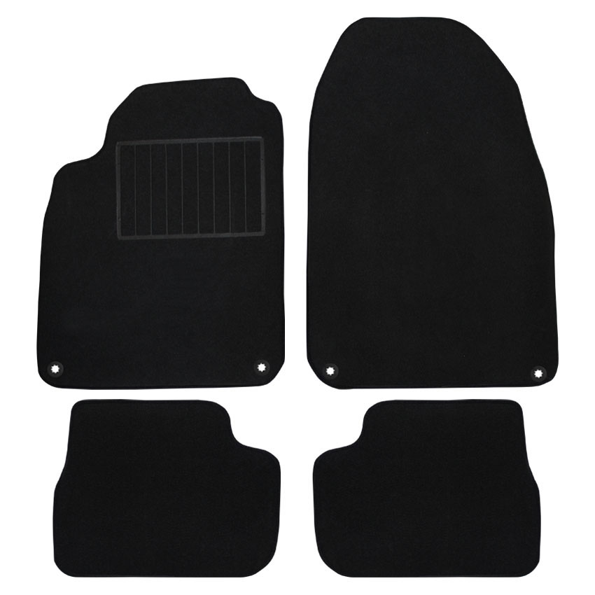 Μοκέτα Standard μαύρη για Saab 9-3 (II) με κουμπώματα δαχτυλίδια