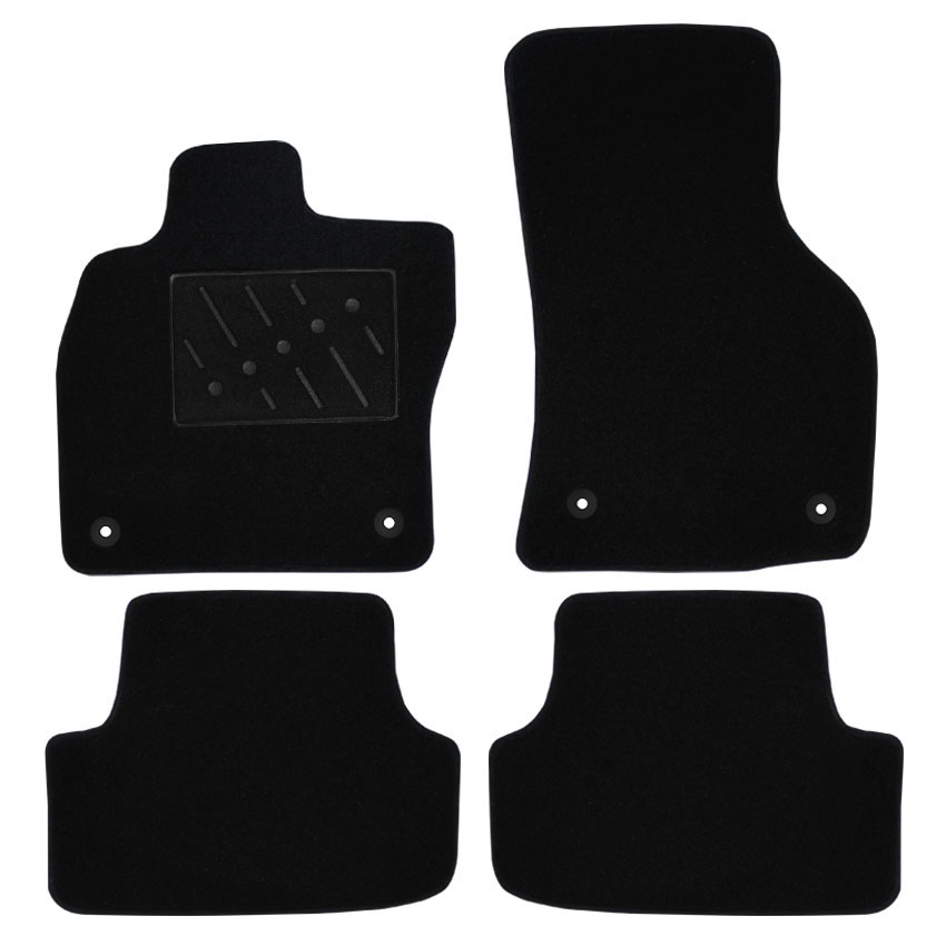 Μοκέτα Standard μαύρη για Seat Leon (III) με στρογγυλά κουμπώματα 4τμχ