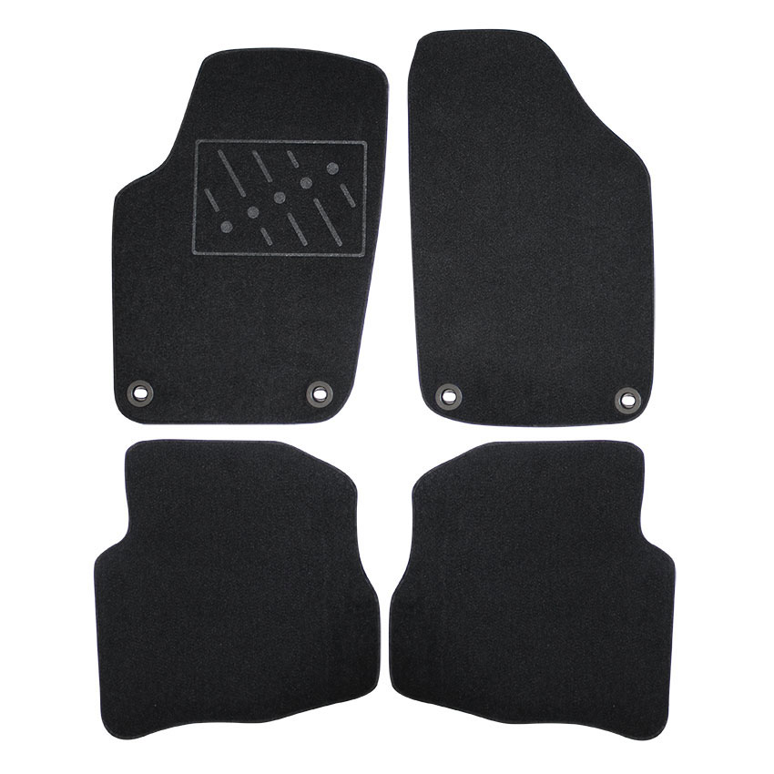 Πατάκια δαπέδου μοκέτας Velgum μαύρα για Volkswagen Polo IV 4τμχ