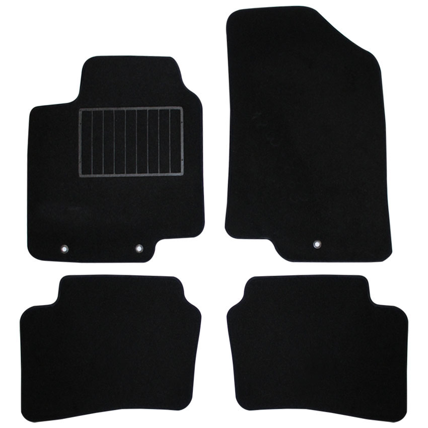 Μοκέτα Standard μαύρη για Kia Rio IIΙ με κουμπώματα δαχτυλίδια 4τμχ